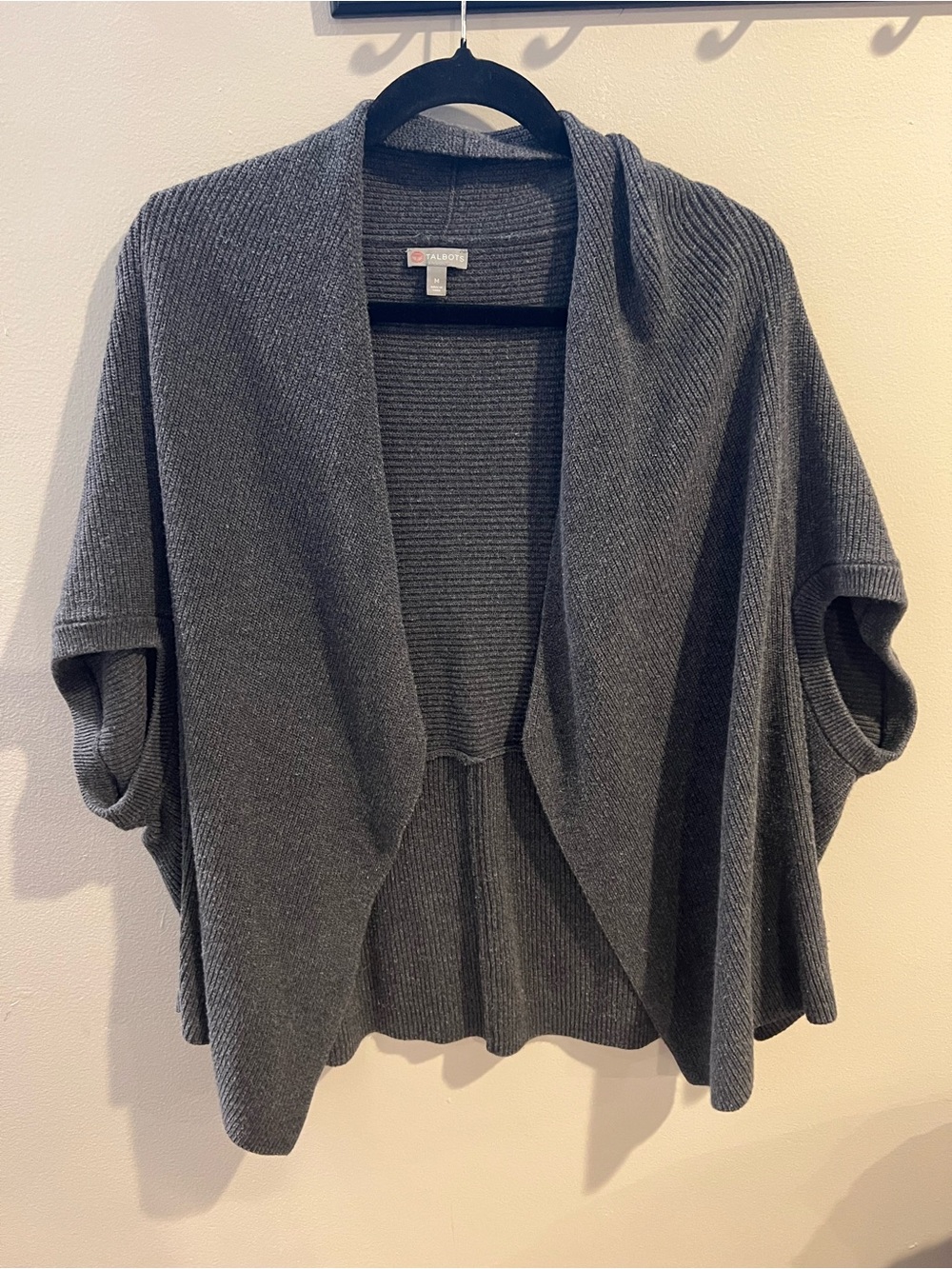 Talbots Gray Open-Front Knit Women's shrug Cardigan